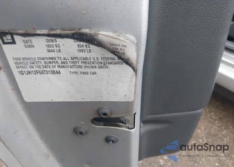 2004 Chevrolet Cavalier Ls Sport z USA, uszkodzony, nr VIN 1G1JH12F847310844